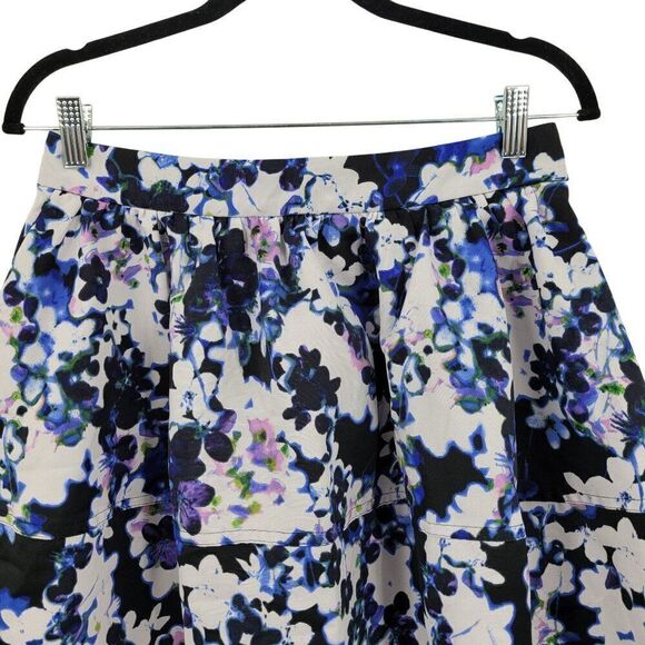 Express Balloon Skirt 10 Blue Floral Aline Full Mini Skater Party Shower - Picture 8 of 9